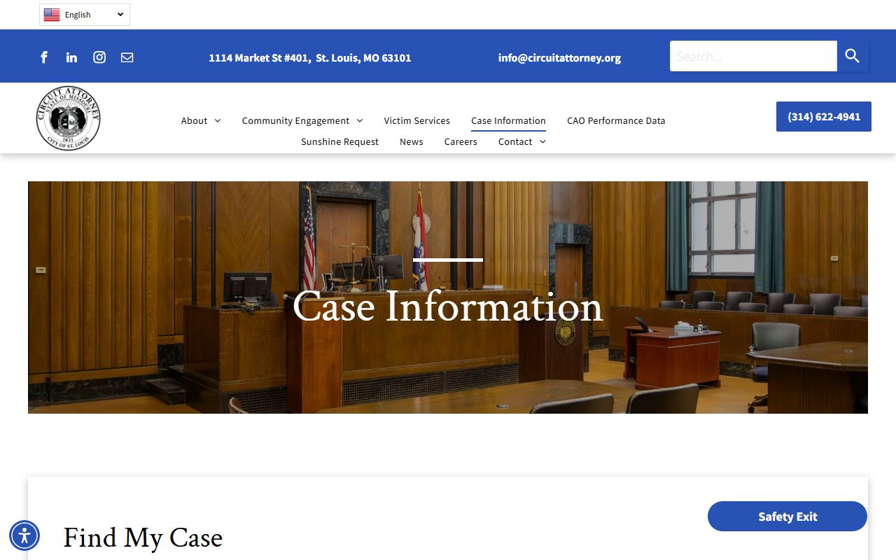 St. Louis City County arrest records and court charges Circuit Attorney case information