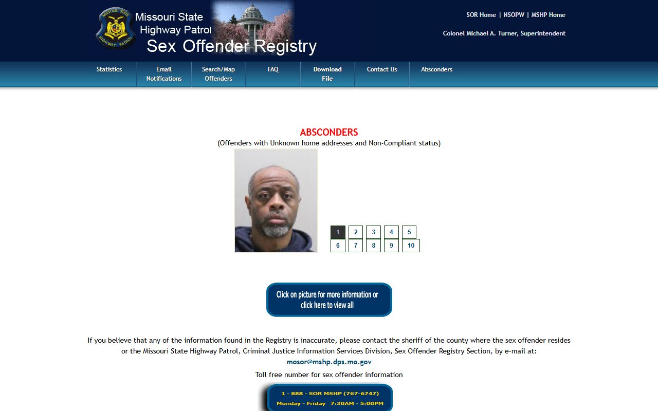 St. Louis City County criminal court records Missouri sex offender registry