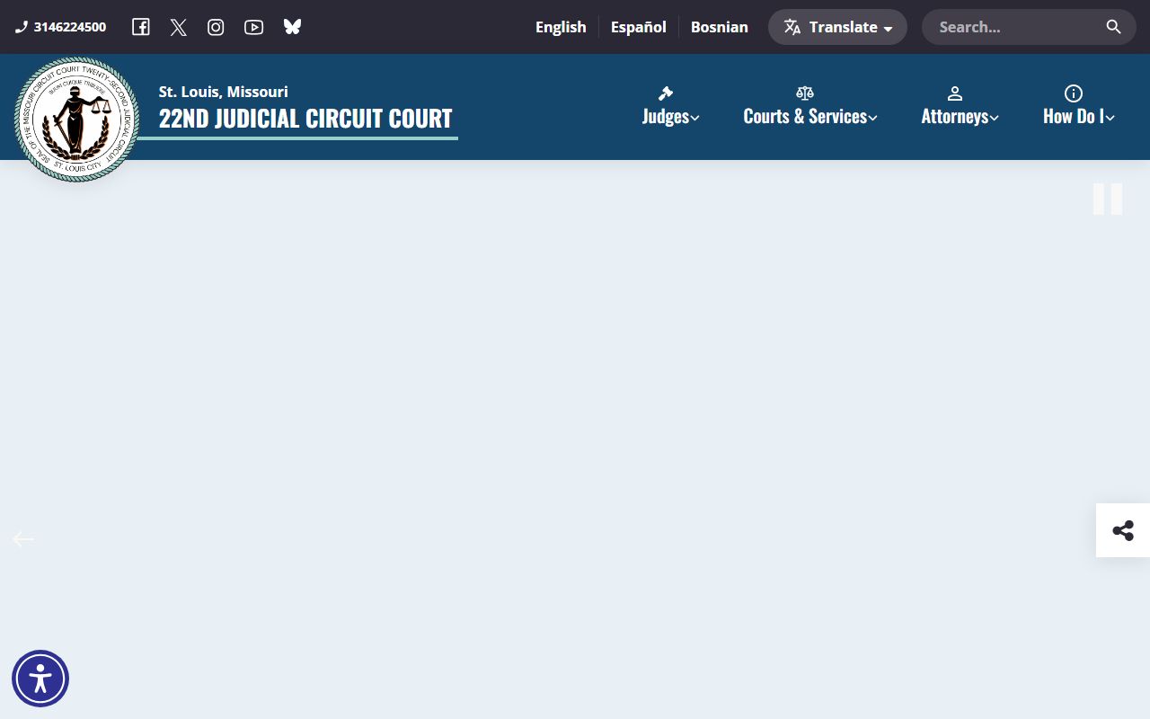 St. Louis City County court records 22nd Judicial Circuit homepage