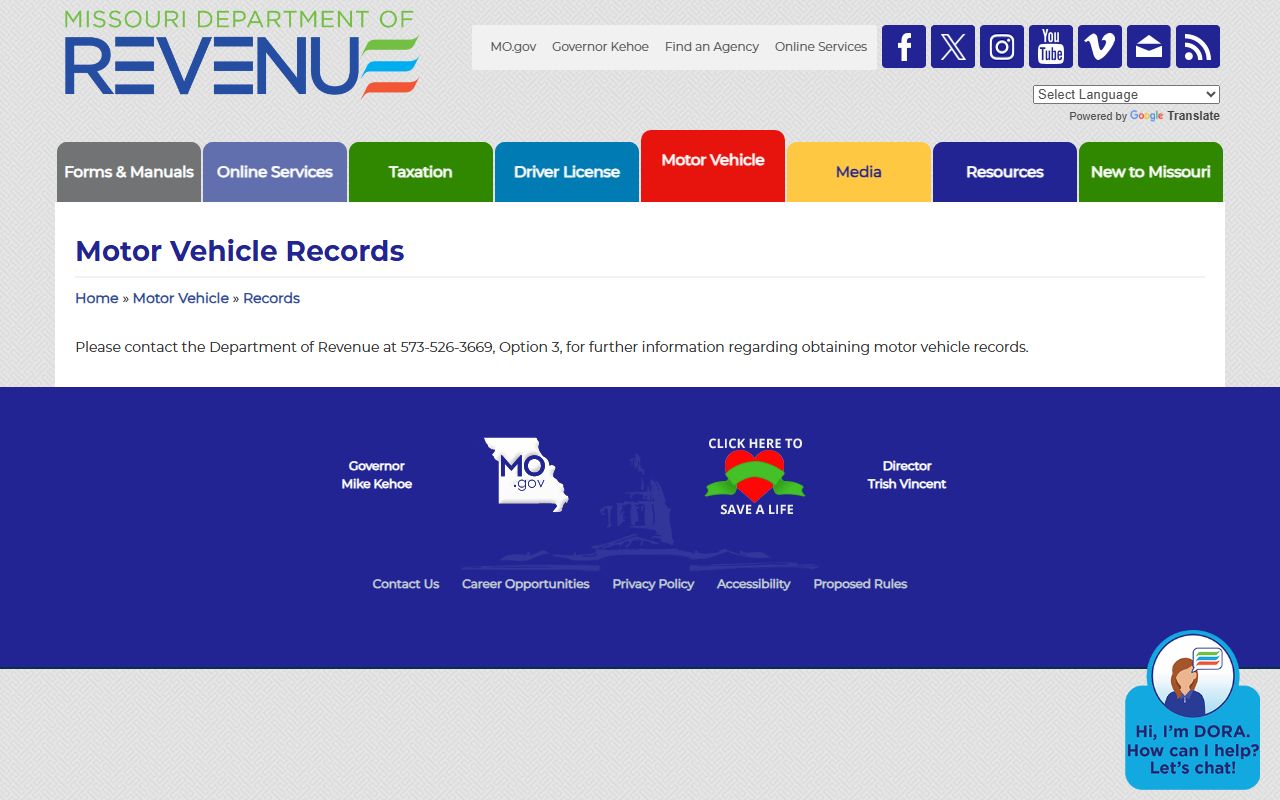 St. Louis City traffic court records Missouri motor vehicle records contact page
